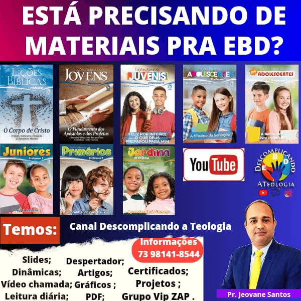 EBD O Ministério da Igreja Lição 7 Adulto 1 Trimestre 2024 Descomplicando a Teologia da EBD